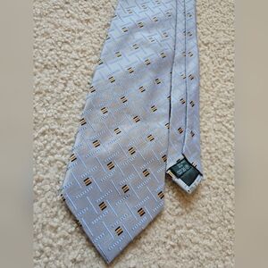 🌈Bolgheri for Harry Rosen Silk Tie – Light Blue Geometric Pattern
